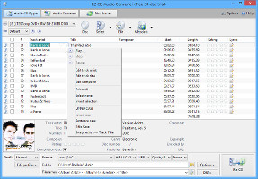 Showing the context menu in EZ CD Audio Converter